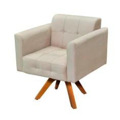 Kit 01 Namoradeira E 02 Poltronas Elisa Suede Bege - D' ROSSI