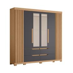 Guarda Roupa Doble Casal 6 Portas com Espelho Albatroz Moveis