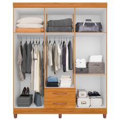 Guarda Roupa Âmbar Solteiro 6 portas com Espelho Albatroz Moveis