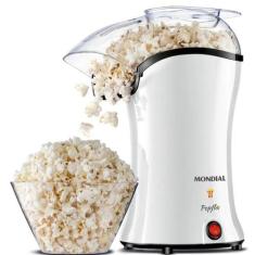 Pipoqueira Elétrica sem Óleo Mondial Popflix Branco 1200W Ar Quente - 