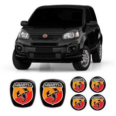 Kit 6 Adesivos Emblemas Abarth Fiat Novo Uno 2011 Até 2021 - SPORTINOX