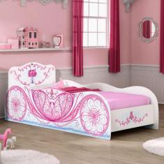 Cama Infantil Carruagem Móveis Estrela - Móveis Estrela Baby, Branco, 