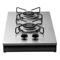 Cooktop 2 Bocas Portátil de Mesa Stelar Euro Inox a Gás GLP  Vidro Ino