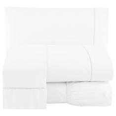 Lençol 4 Peças Queen 400 Fios Toque Suave Ponto Palito Casa Dona