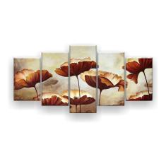 Quadro Decorativo Papoulas Design Color 129x61 Sala Quarto