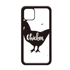 Capa de frango preto e branco animal para iPhone 12 Pro Max para Apple Mini Mobile Case Shell