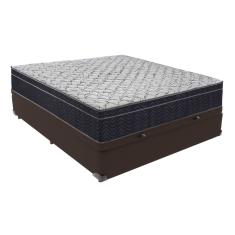 Conjunto Cama Marrom Viúvo Box com Baú e Colchão Airtech D45