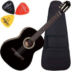 Kit Violão Clássico Acústico Cordas Nylon Preto N14 Giannini