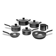 Jogo de Panelas Ebony, 7Pcs, BRINOX REVESTIDOS, Preto