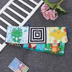 Livro Macio para Bebês, Livro de Pano para Berço Infantil, Aprendizagem de Animais Fofos Com Espelho Distorcido de Chocalho, Atividades Macias, Dobras, Livros para Bebês,