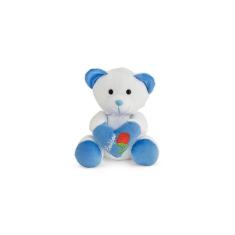 Urso De Pelúcia Beijos Azul 20 Cm Antialérgico