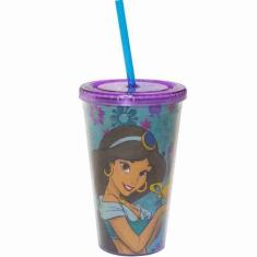 Copo Com Canudo Princesa Jasmine Aladdin 450ml - Disney - Taimes