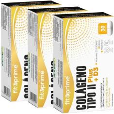 Kit 3x Colágeno Tipo II Plus Com Vit D3 Cálcio e Magnésio 30 cps FitoP