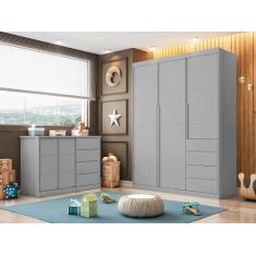Quarto completo com Guarda Roupa 3 Portas e 4 Gavetas + Cômoda 2 Porta