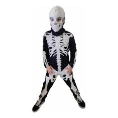 Fantasia Esqueleto Caveira Infantil Criança Completa Luxo - ExodoKids,