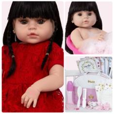 Boneca Reborn Recem Nascida Morena Com Bolsa Maternidade - Cegonha Reb