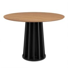 Mesa de Jantar Redonda 105cm em MDF Freijó Preto Fosco Dalla Costa
