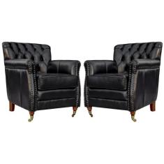 Kit 02 Poltronas Decorativas Sala de Estar Níger Pés Príncipe Preto Co