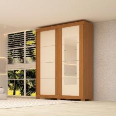 Guarda-Roupa Solteiro Chile Com Espelho 2 Portas Linhamobília