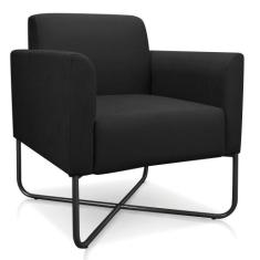 Poltrona Marisa Suede Preto Base X Industrial Preto Drossi - D' ROSSI