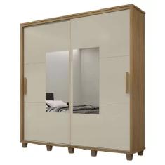 Guarda-Roupa Monte Carlo C/Espelho Cinamomo/Off White – RV Móveis