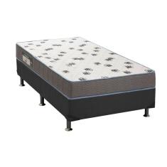 Cama Box Solteiro: Colchão Espuma D33 Ortobom Light + Base Crc Suede Gray(88X188)