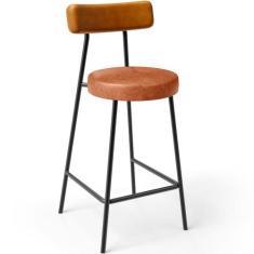 Banqueta Baixa Cozinha Sala Jantar Bancada Milão L02 material sintétic