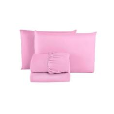 Jogo de Cama Lençol Queen 200 Fios Algodão 4 peças Conjunto com Elásti