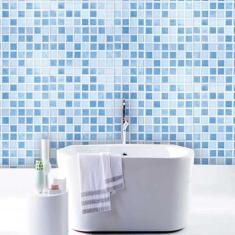 Papel de Parede Auto Adesivo Lavável Pastilha Pa0052 Azul Céu - Final 