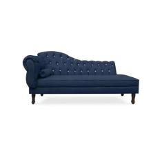 Recamier Divã Juliana 185cm com Strass - Direita Suede - Topazio Decor