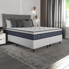 Cama Box Casal King Molas Ensacadas Individualmente Euro 193x203 Thássia Umaflex