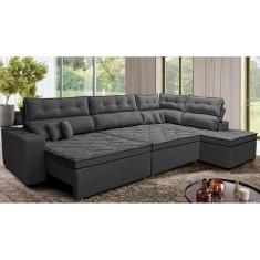 Sofá de Canto Retrátil e Reclinável Direito 3,00x2,36m Molas Cama inBox Espanha. Velusoft