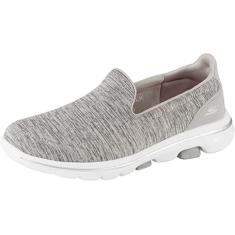 Skechers Tênis feminino GO Walk 5-Honor, cinza, 6 M EUA, Cinza, 6