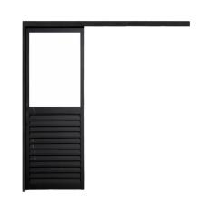 Porta de Correr Veneziana de Aluminio 215x90cm Suspensa Preto