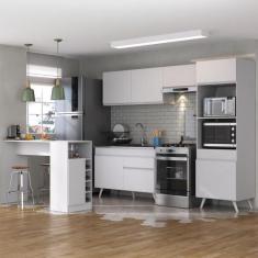 Armário de Cozinha com Bancada/Mesa Gourmet Veneza Multimóveis MP2174,