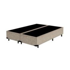 Base Box Bipartido Queen Suede Bege 40x158x198 Ducci - Ducci Colchões