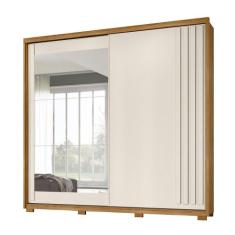 Guarda Roupa 2 Portas Deslizantes com Espelho Dhara Freijó Off White 9