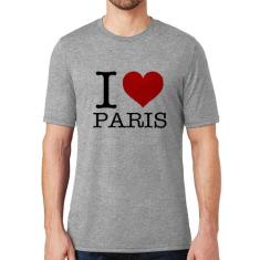 Camiseta I love Paris - Foca na Moda, Cinza, M