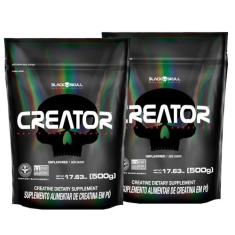 2x creator 500g - 1kg creatina monohidratada pura - BLACK SKULL, N/A, 