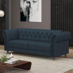 Sofá Living Sala de Estar Stanford Chesterfield 2 Lugares 200cm Pés de