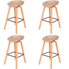 Kit 4 Banquetas Toledo Fratini 83 (altura) Revestimento Polipropileno 