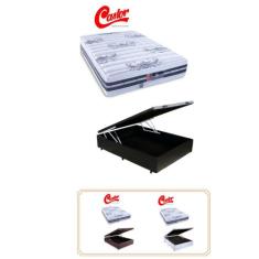 Conjunto Cama Box Baú Casal + Colchão Castor Silver Star Tecnopedic Du