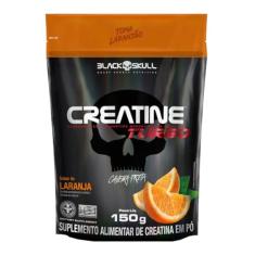 Creatine Turbo BlackSkull - Creatina Monohidratada em pó, com carboidrato para melhor absorção e performance (150g Refil, Laranja)