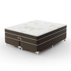 Cama Box King 193x203x71cm Molas Ensacadas Pictor Montreal Marrom/Bege