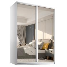Guarda-Roupa Casal com 2 Espelhos Belluno 2 Portas 3 Gavetas Branco