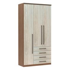 Guarda Roupa Modulado 3 Portas 4 Gavetas 118cm Connect Luciane Móveis