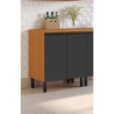 Balcão de Cozinha 2 Portas 70cm com Tampo Namur Cinamomo/Grafite Intenso