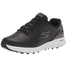 Skechers Max Fairway 3 Arch Fit Spikeless Golf Tênis masculino, Têxtil sintético preto, acabamento branco, 39