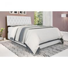 Cabeceira Box Queen 1,58 Isis Malbec Com Capitonê Branco - Framar Móveis