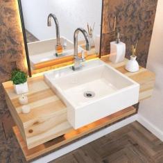 Kit Cuba XQ395 Torneira Luxo 1195 Metal 1/4 Volta Compace, Bege